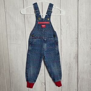 VTG OshKosh B’gosh Toddler Overalls | Patterned Denim | Ribbed Cuffs - sz 3T